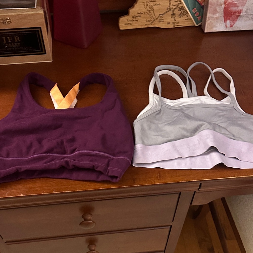 Fabletics Purple and Gray Sports Bras